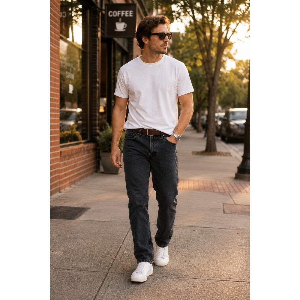 Levis 505 Regular‎ Fit Jeans Mens 28x30 Faded Black Gray Straight Leg 112410